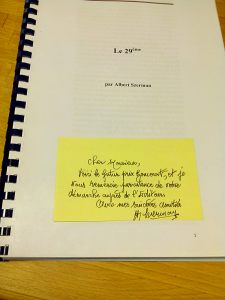 Manuscrit de l'autobiographie d'Albert Szerman. Juin 2015.