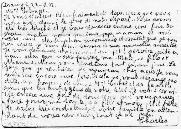 19420728 carte de Charles WAJSFELNER 2