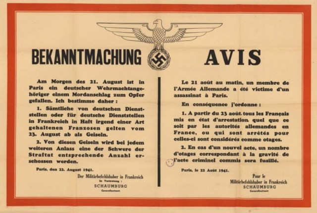 Affiche otages 22 aout 41