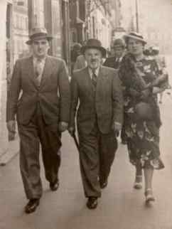 ESZENBAUM Israel à gauche avec son Père et sa femme Perla