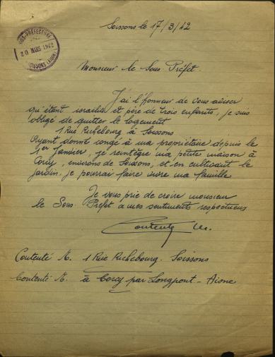 19420317 CONTENTE au sous préfet AD021753